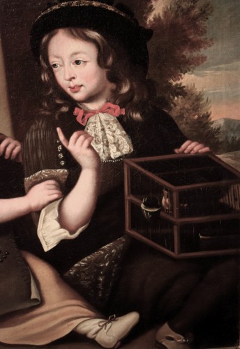 XVIIe siècle - Portrait de deux enfants - Atelier de Pierre Mignard (1612 - 1695)